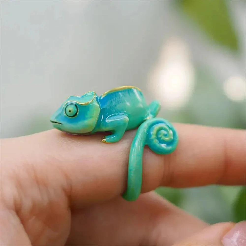 Cute Personalized Animal Chameleon Ring