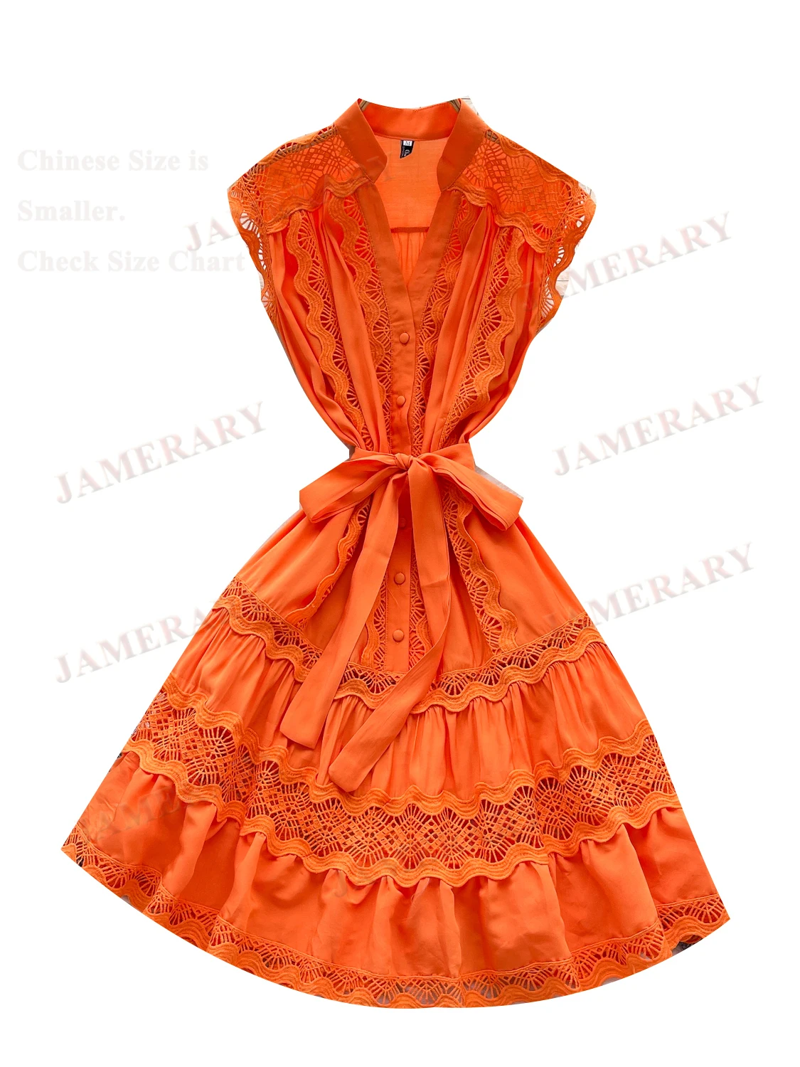 라이트 럭셔리 여름 홀터넥 숏 드레스 셔츠 여성 메쉬 크로셰 레이스업 벨트 무릎 길이 A라인 루즈핏 큰 사이즈 파티 드레스