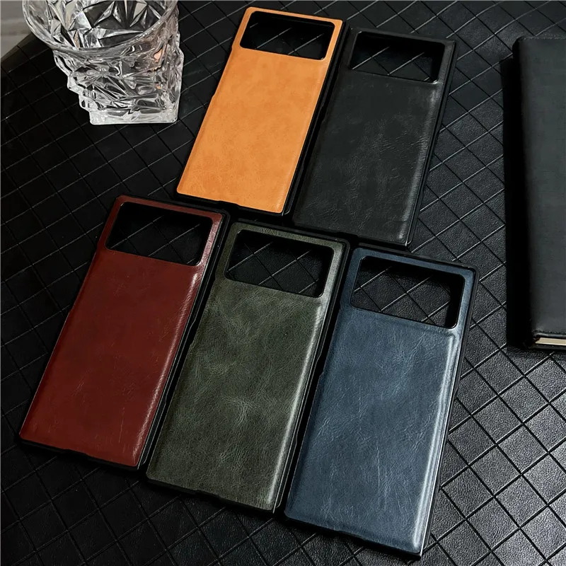 Pu Leather Phone Case For XiaoMi Mix Fold 3 Solid Color Protective Shell Flold3 Cover