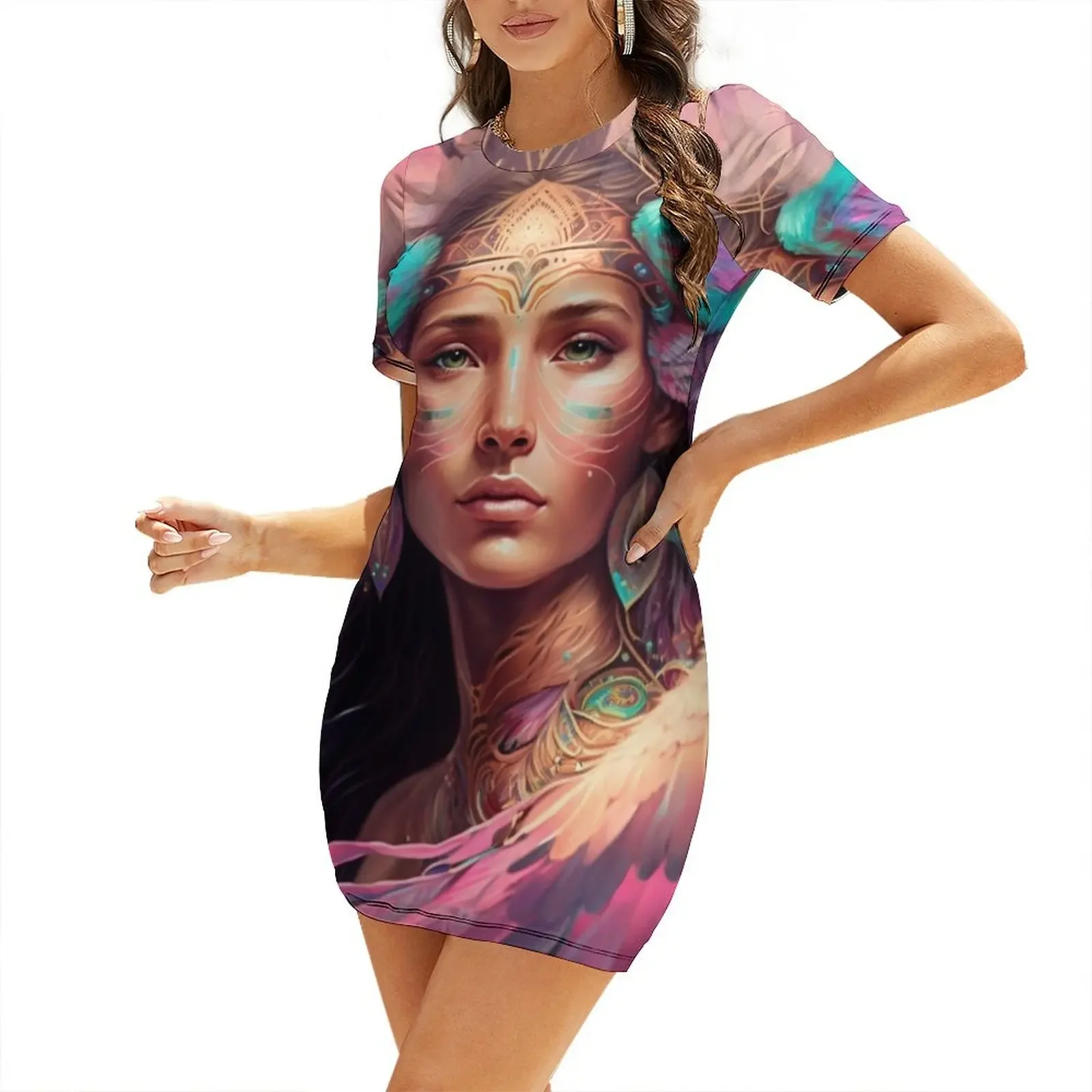 

Angel of the Stars Short-Sleeved Dress cute dress dress women summer women elegant luxury