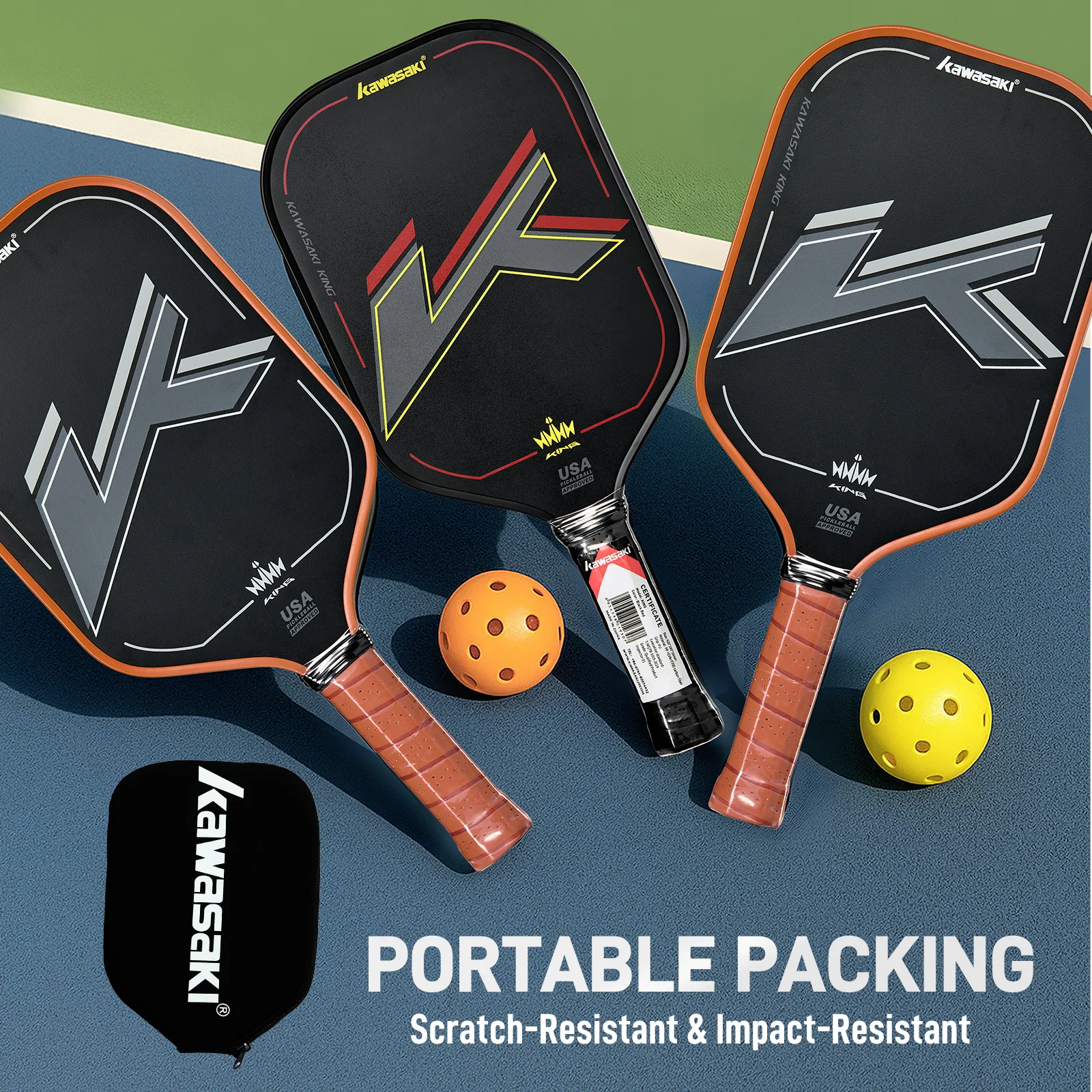 

Kawasaki T700 Carbon Fiber pickleball paddle Certified by USA PICKLEBALL King Series pickleball
