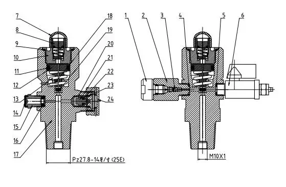 Katup kepala silinder pemadam api CO2 kuningan