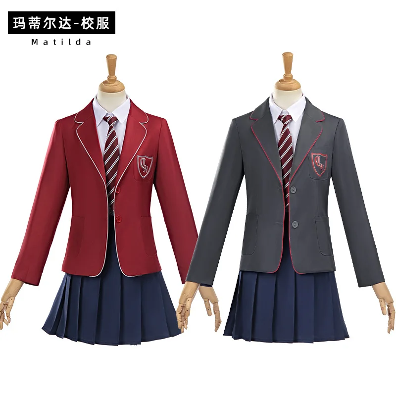 

Костюм для косплея Матильды (серо-голубая школьная форма) из мюзикла «Гортензия» для детей и взрослых, двухмерная униформа