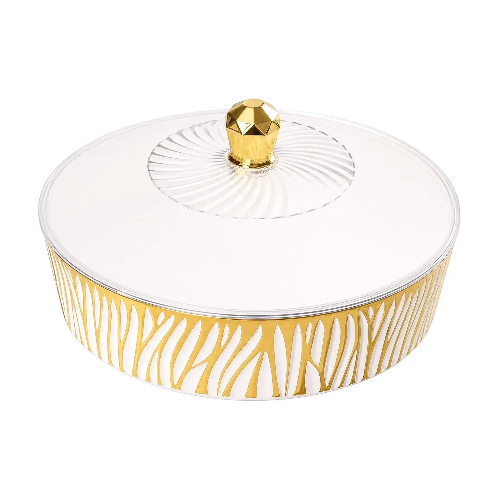 Covered Fruit Storage Bowl Plastic Container with Knob Lid for Fresh Produce and Snack Serving