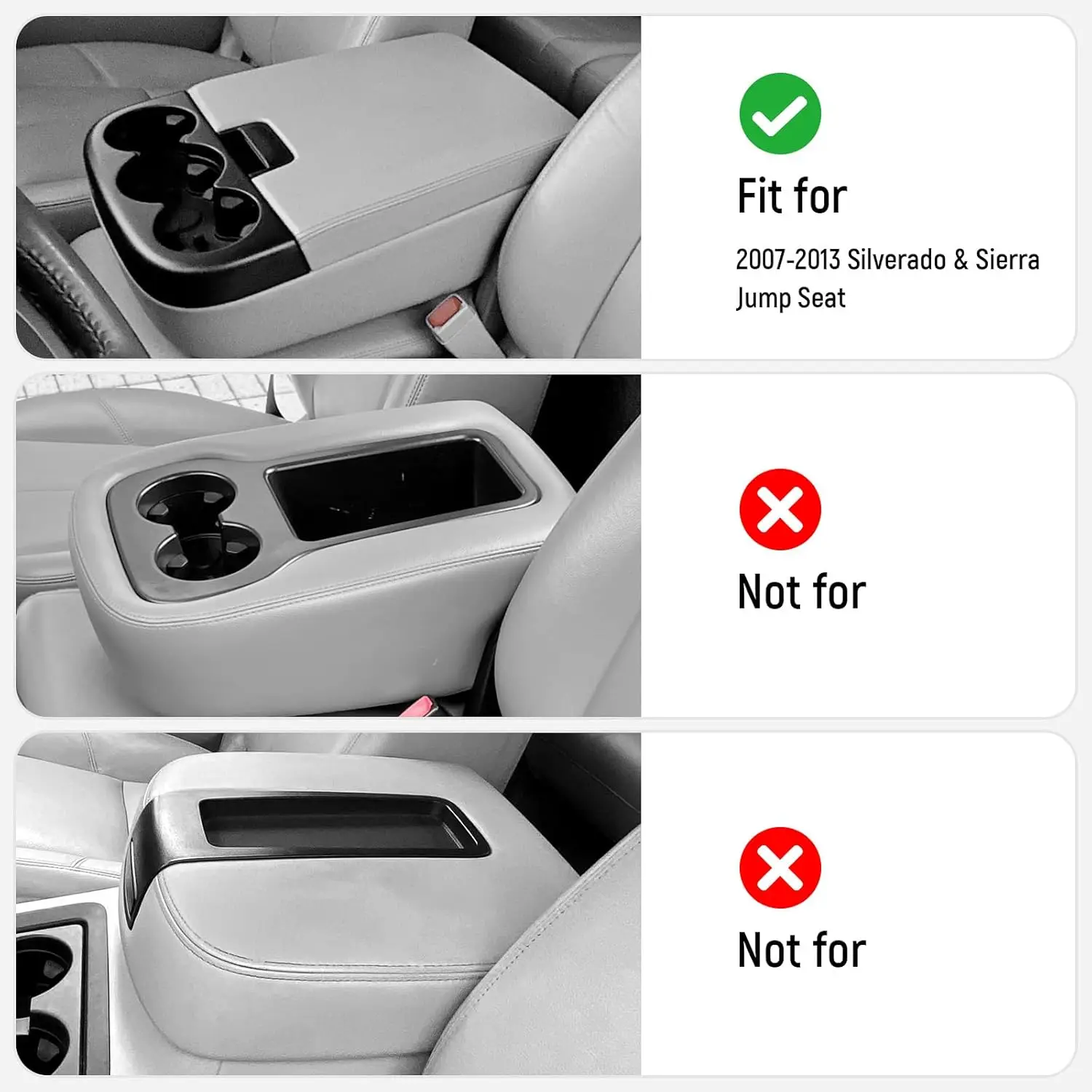 for 2007-2013 Silverado Tahoe Sierra Yukon Suburban Avalanche Jump Seat, Car Armrest Cushion, Middle Console Cover for Trucks,