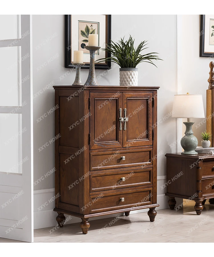 

Double Door Chest Of Drawers, Bedroom Storage For Clothes, Drawer Storage Cabinet, Ash Wood Living Room, Solid Wood