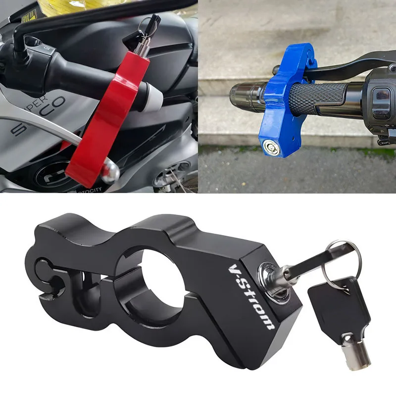 Motorcycle Handlebar Lock Handle Solid Lock Anti Theft For V-Strom DL650 DL1000 andlebar Brake Handle Solid Pull Rod Anti Theft