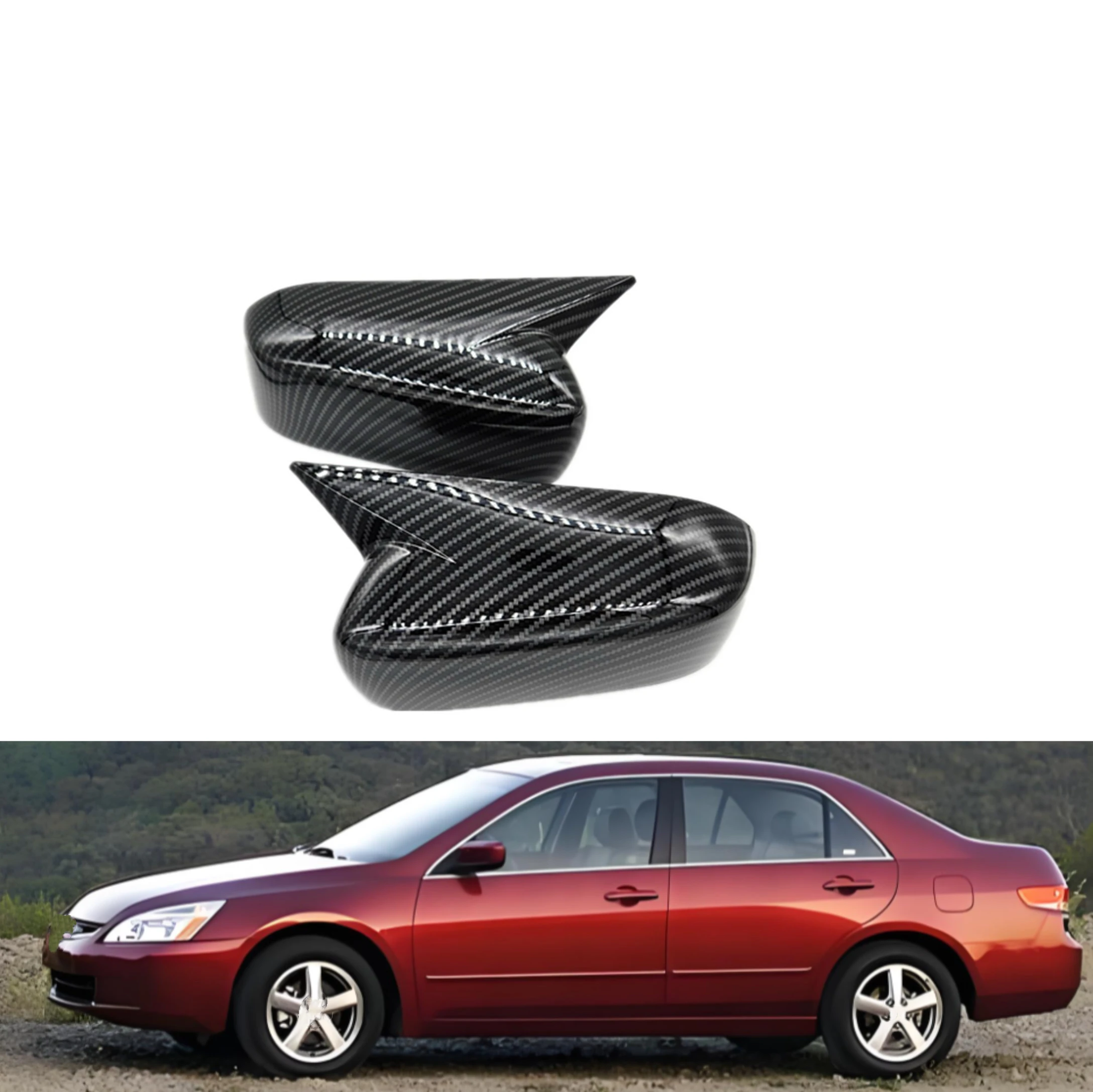 Car Rearview Mirror Cover  Side Wing Cap  For Honda Accord 7th 2003 -2007Exterior Sticker Door Rear View Case Trim