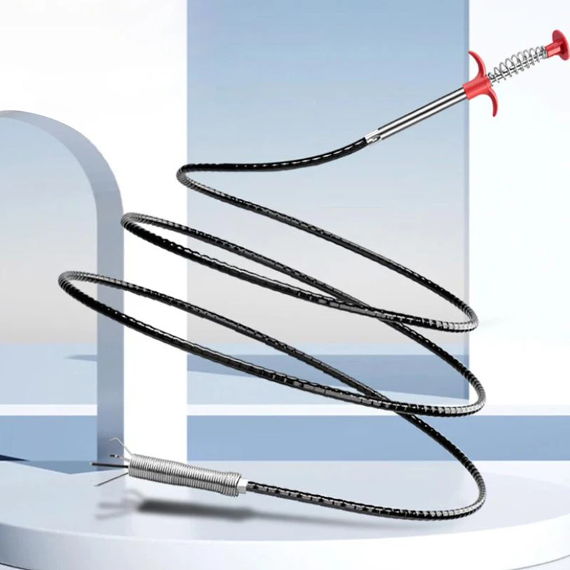 60-300cm Flexible Grabber Claw Pick Up Reacher Bendable Hose Hair Drain Clog Remover Tool For Litter Sink Drain Toilet