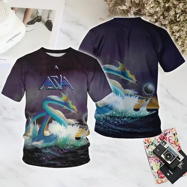 Classic Asia Rock 2025 New 3D Print T-shirt Fashion Men Women Hip Hop Trend Short Sleeve Tees Summer Oversized Unisex Streetwear