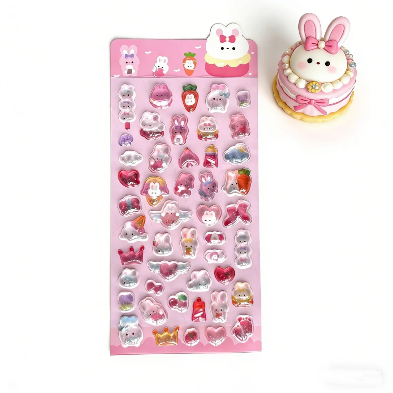 

1/6 шт. милые 3D-наклейки с рельефным рисунком в стиле кавайи, забавные детские наклейки для творчества, кристальные стикеры для скрапбукинга, дневника, планера, канцелярских принадлежностей, декора