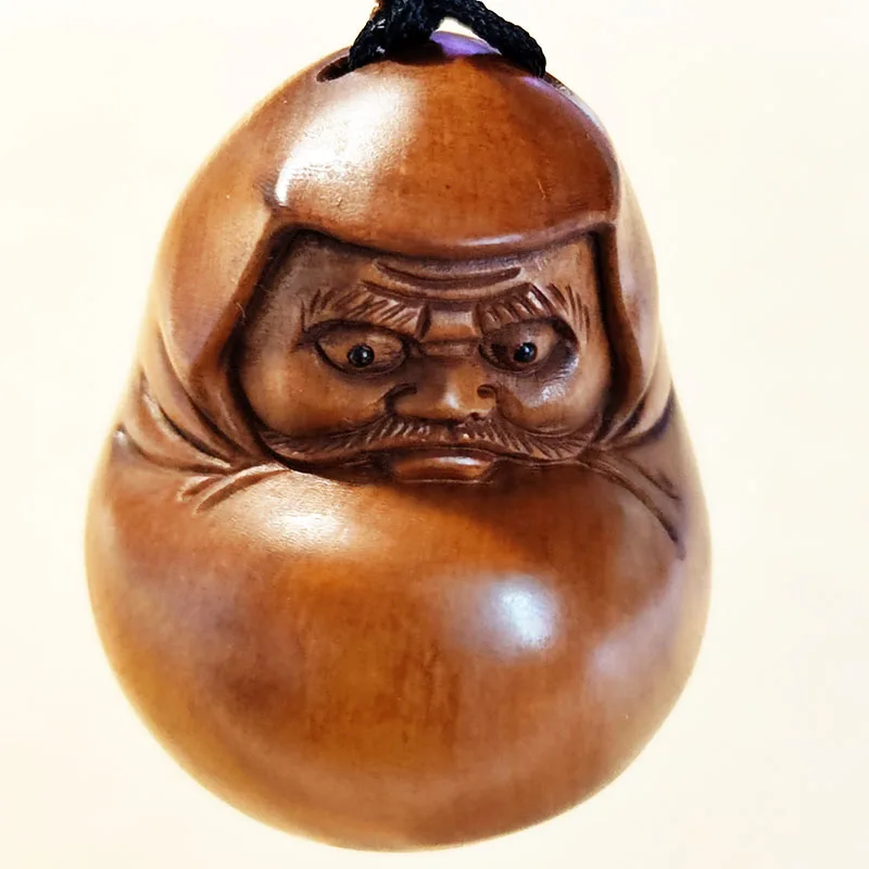 

Y8648 - 2 "резная вручную фигурка Netsuke из ящика резьба: монах Damo Man