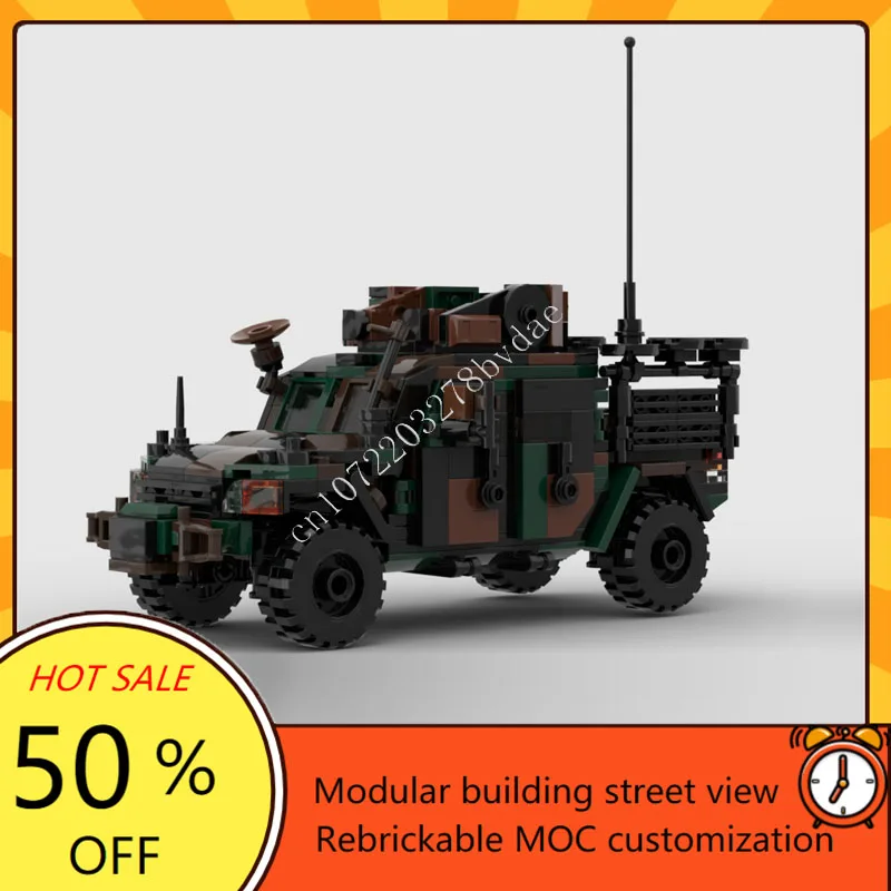 480PCS MOC International armored carMXT-MV Husky  Armored Car WeaponModel Building Blocks Bricks DIY Assembly Toys Gifts