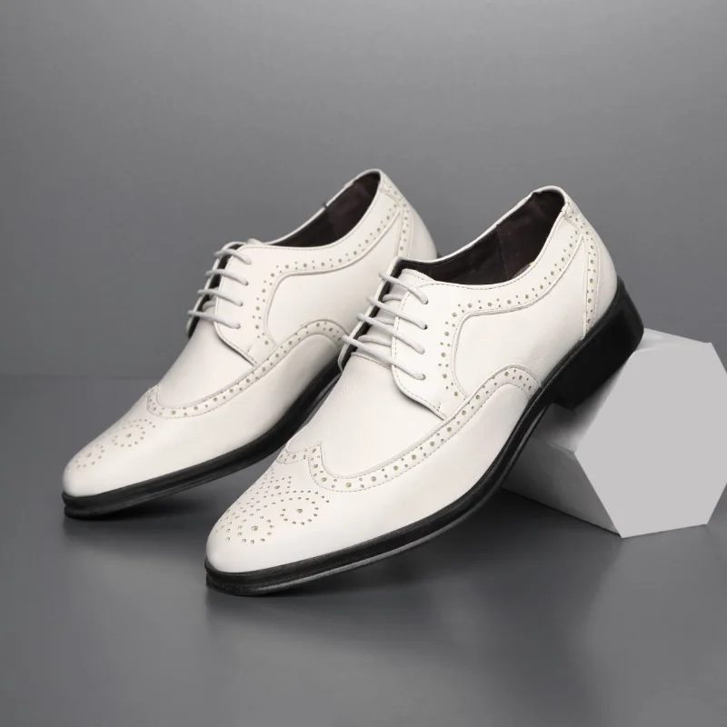 

2025 Handcrafted Mens Oxford Shoes Genuine Calfskin Leather Brogue Dress Shoes Classic Business Formal Shoes Man