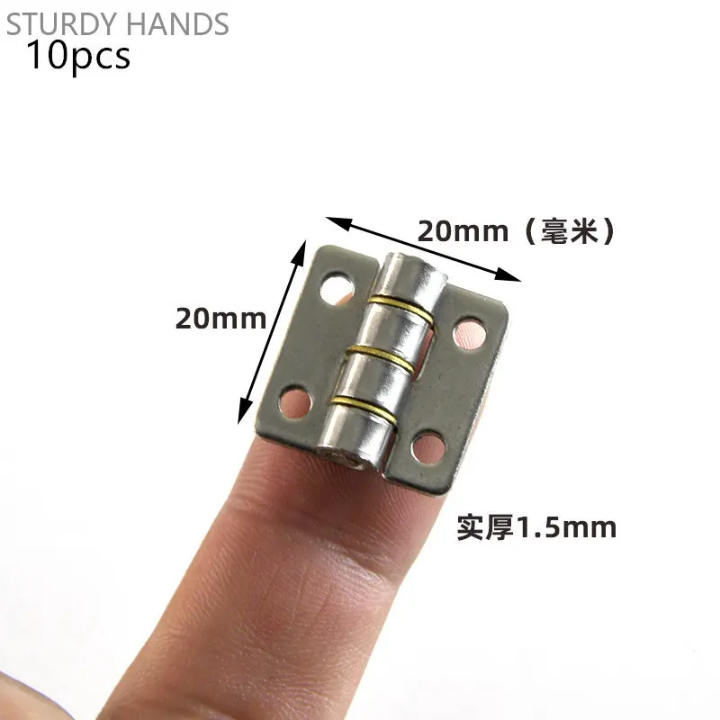 

10Pcs Thickened 304 Stainless Steel Mini Hinge Wooden Jewelry Box Cabinet Door Hinges Furniture Hardware Accessories 20mm