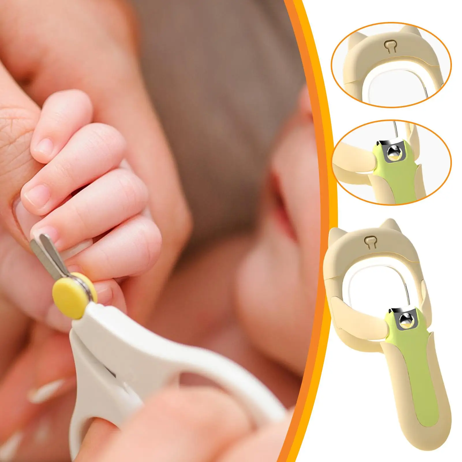 Baby Nail Clippers Electric LED Light Fingernail Clippers with 25X Magnify Automatic Safety Scissors Grooming Tool for Home