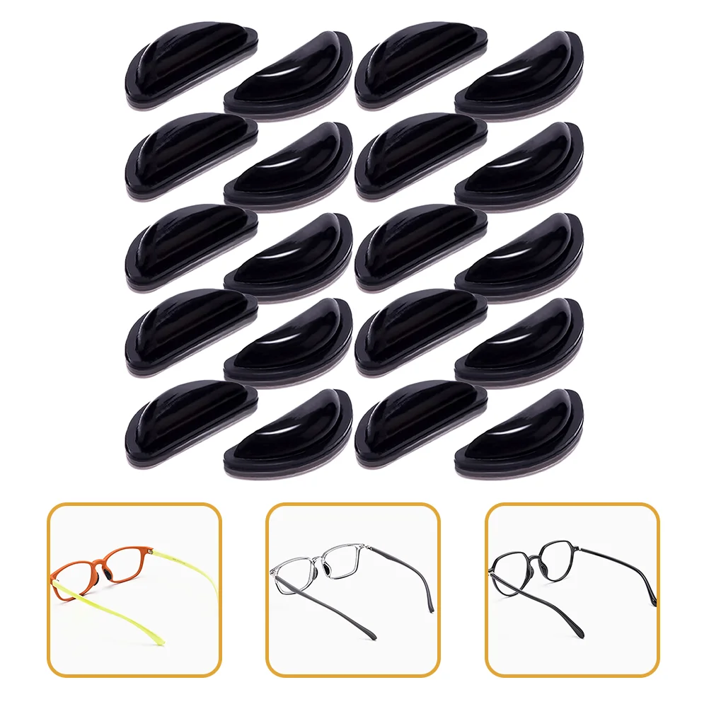 

10 Pairs Glasses Nose Pads Anti Slip Eyeglass Replaceable Support for Elevated Grips Plate