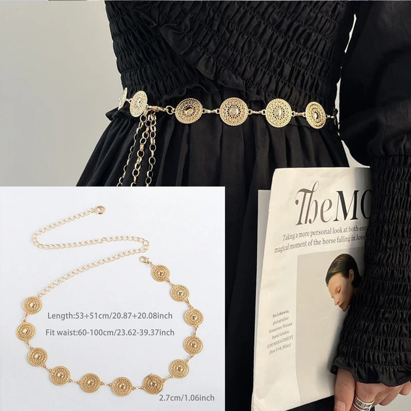1PC Versatile Bohemia Style Adjustable Waistband Long Waist Belt Dress Body Chain For Women Girls Vintage Openwork Waist Chain