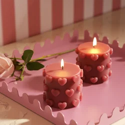 Nicole Heart Pillar Silicone Candle Mold DIY Handmade Aromatherapy Candle Making Mould Supplies Valentine's Day Gifts
