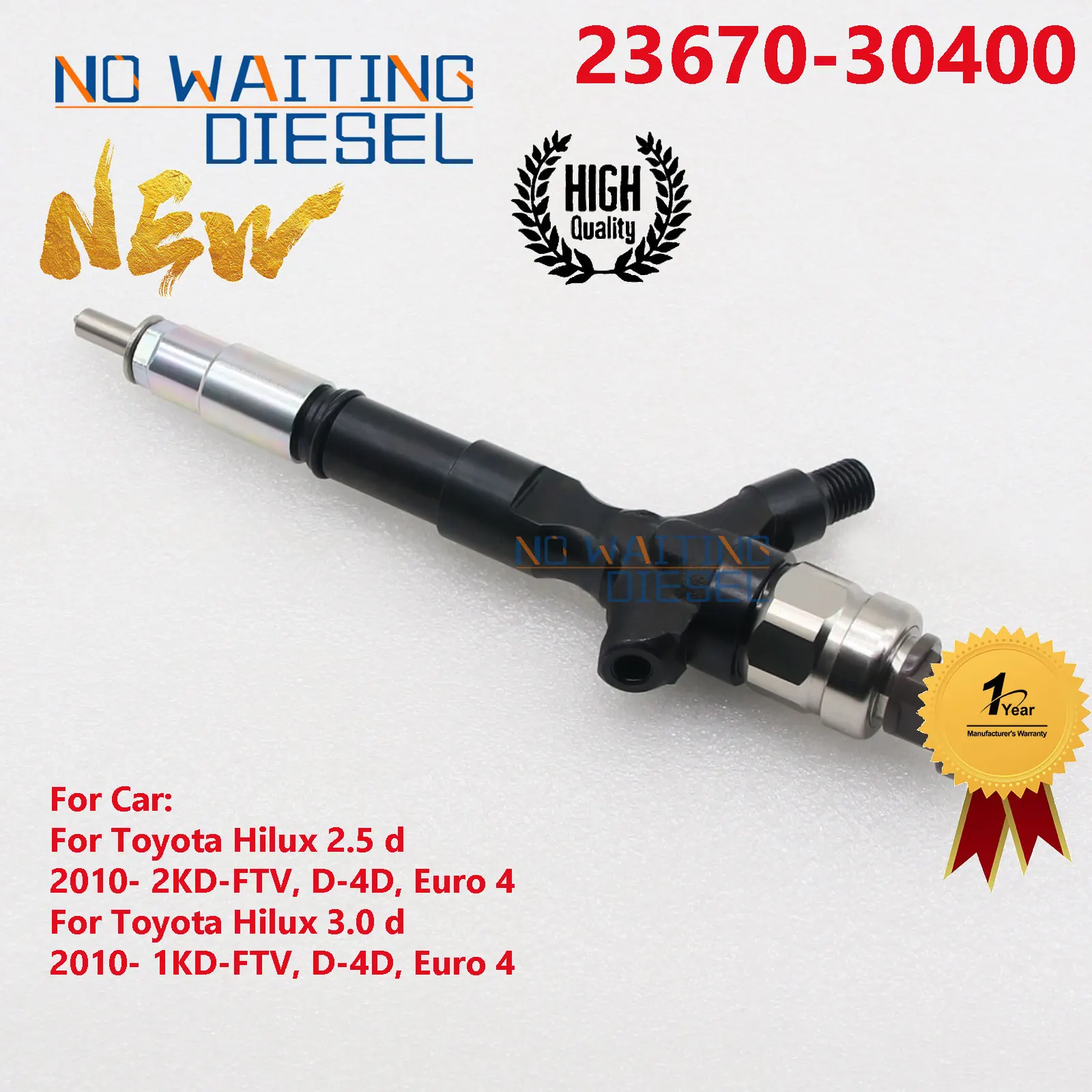 Inyector de combustible Common Rail 23670 30400, inyector diésel con número de inyección 23670 para Toyota Hilux, 30400-2367030400