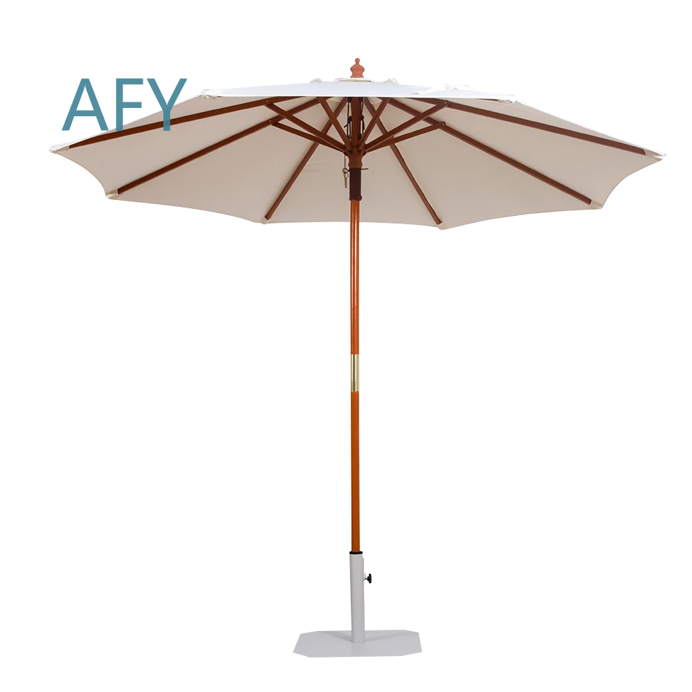 Eco Friendly Bamboo Sun Umbrella for Outdoor Patio Garden Hotel Yard Recycled Wood UV Protection Shade Canopy