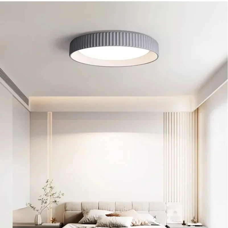 Nordic Minimalist Ring Led Ceiling Lamp Cement for Living Dining Room Bedroom Study Hallway Chandelier Home Decor Art Luminaire