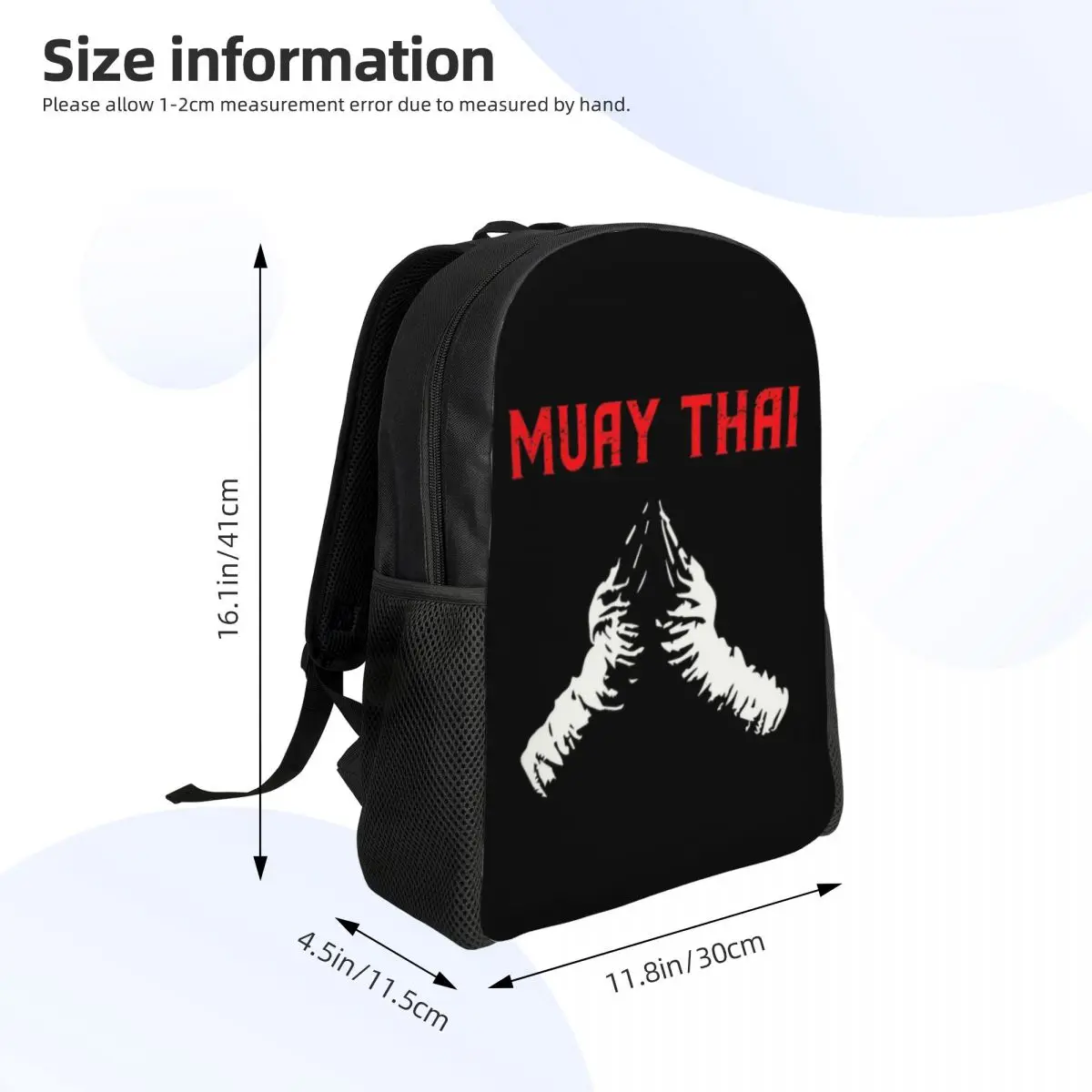 Best Muay Thai Fighter Backpack School Laptop Bookbag Combat Sports Boxing Gym Workout Fitness College Student Daypack Bags