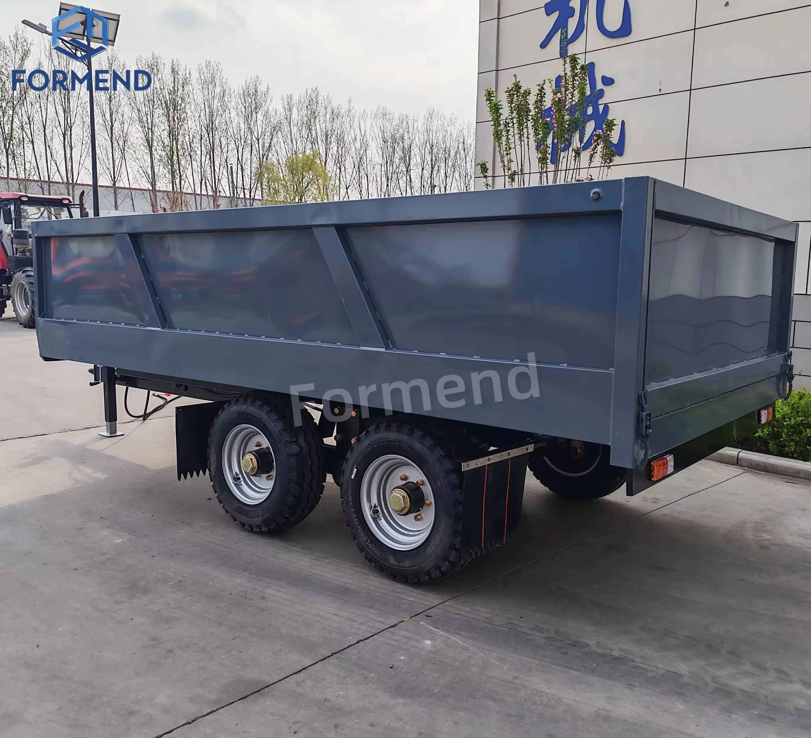 FORMEND 5tons Custom Size Load Capacity Color Agricultural Trailer Tractor End Dump with High Farm Use Drawn Farm Trailer