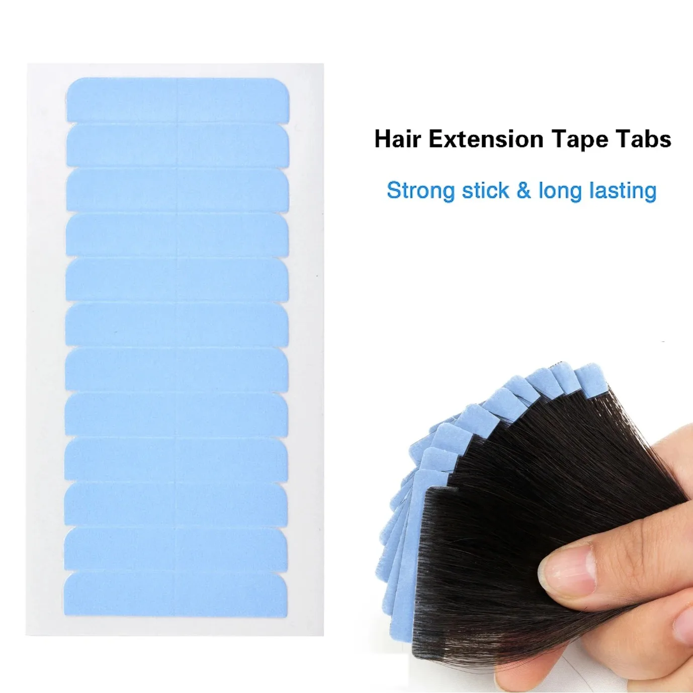 Double Sided Replacement Tape Hair System Tape for Hair Extensions or Wigs 5 Sheets 60tips Hair Extensions Adhesive Tape