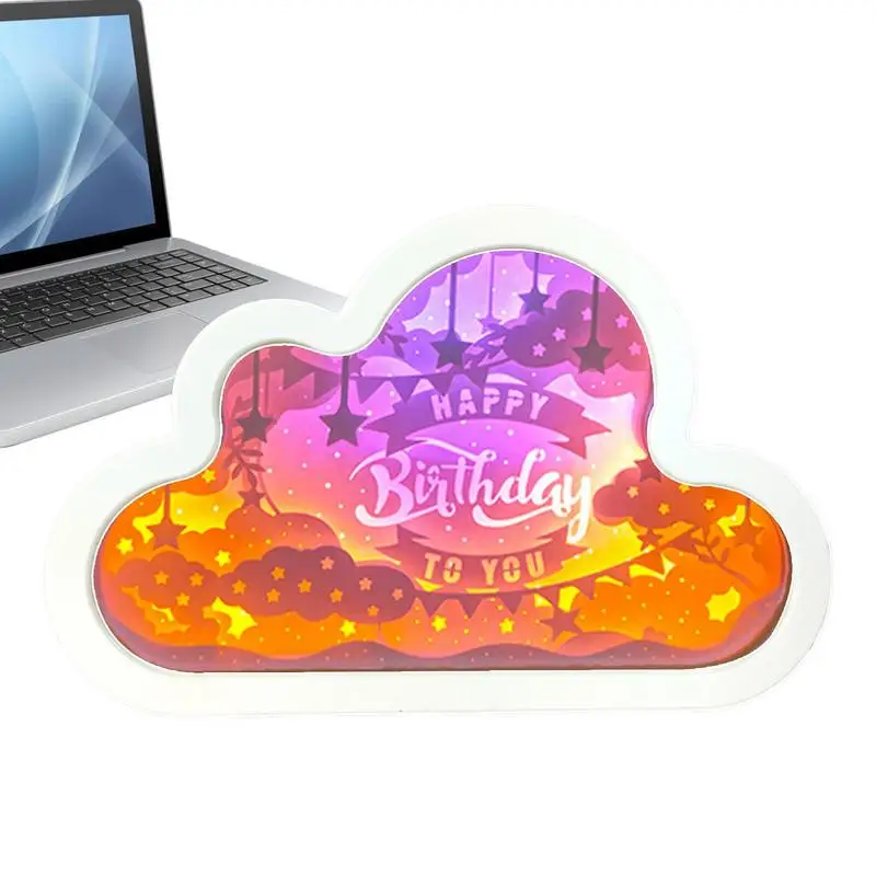 

Cloud Mirror Night Light 2-in-1 LED Bedside Lamps Sleeping Table Lamp Ornaments Small Decorative Lamp Battery And USB Plug-in