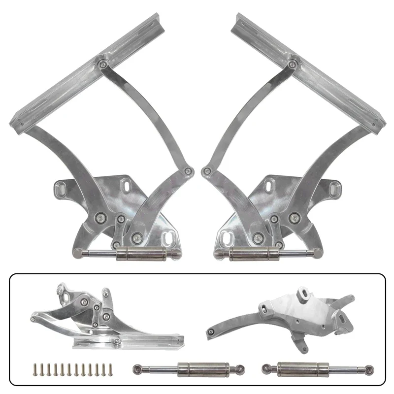 Left and Right Billet Hood Hinge Kit Pair  Side   For Ford Mustang 1971-1973 4.1L 5.0L 5.8L 7.0L L6 V8 accessories for vehicles