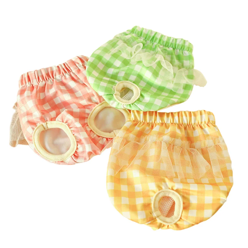 Cute Pet Physiological Menstrual Hygiene Pants, Reusable Sanitary Doggie Diapers Washable Female Dog Shorts Underwear Briefs