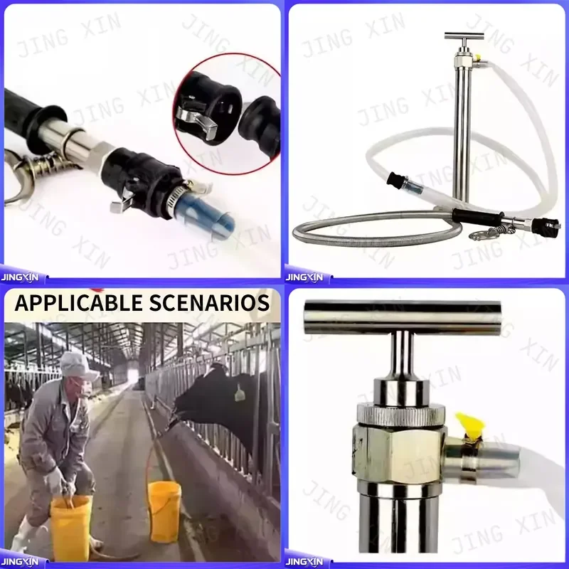 Custom for Cattle High Power Oral Dosing Syringe Stainless Steel Medication Dispenser Postpartum Liquid Feeding Tool for