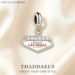 LAS VEGAS NEVADA 925 Sterling Silver Charm DIY Handmade Fashion Jewelry Findings Traveling Accessories For Women Men