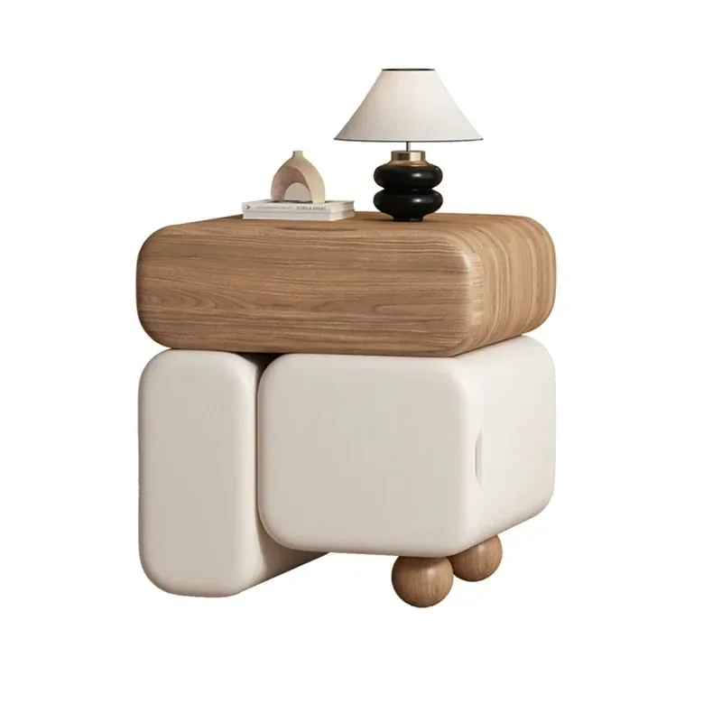 

Storage Drawers Nightstands Cute Cream Style Luxury Aesthetic Bedside Table Simple Design Mesa De Noche Bedroom Furniture