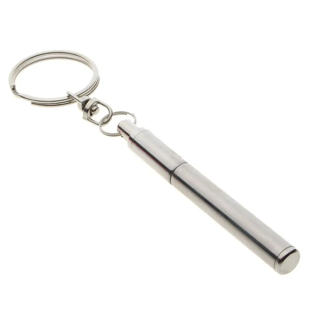Durable Stainless Steel Telescopic Pen Tiny Portable Pocket Pen with Keychain Retractable Ballpoint Pen Travel & Daily Carry