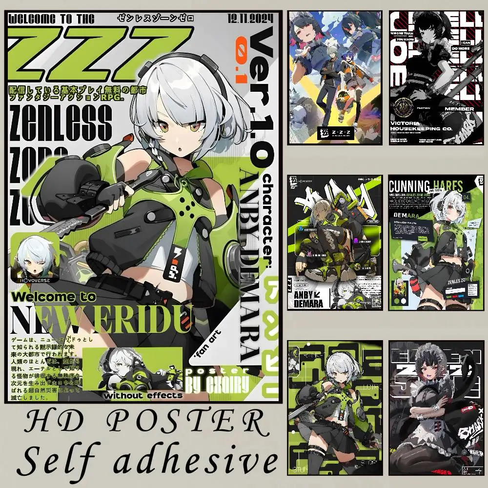 

Z-Zenless Zone Zero Game Anime Poster HD art Poster, room, home, bar, cafe decoration printing wall poster