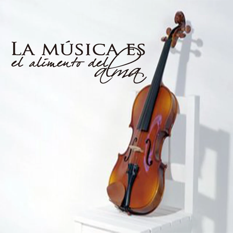 Spanish Quote Music Wall Sticker Wall Artist Residence Decoration Wallpaper Poster Living Room Bedroom Vinyl Art Murals Decals view 2