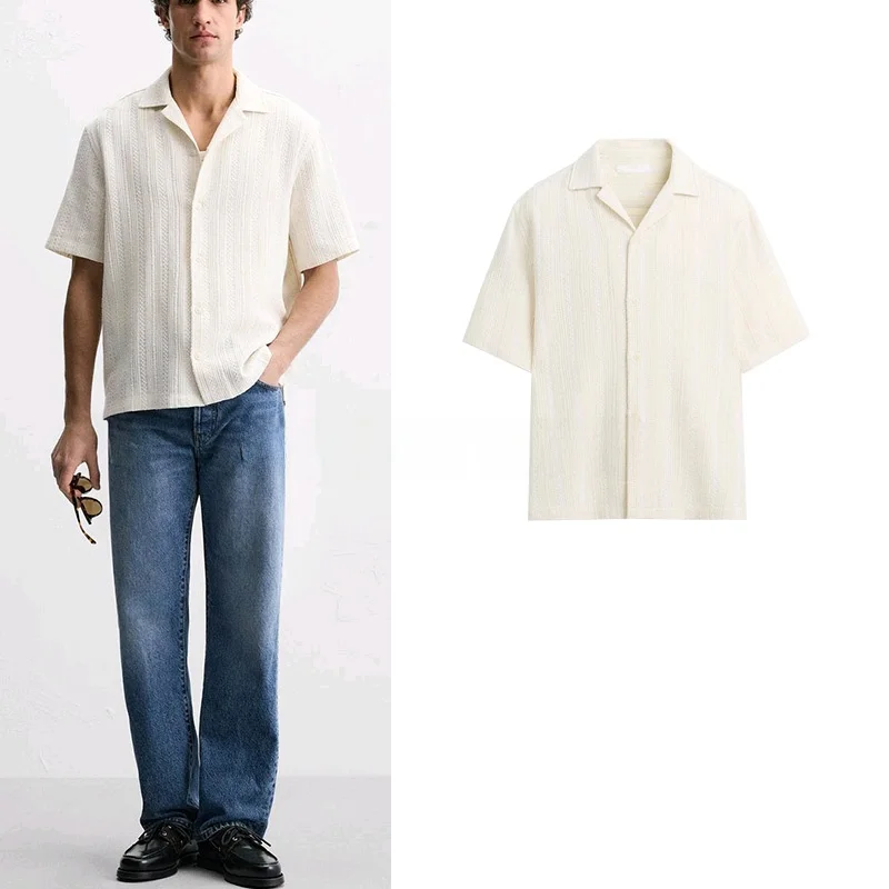 

Повседневная мужская обувь для боулинга Slim Fit Straight ort Sve irt Summer Youth Faion Cuban Collar Pure Color No Brand Registered