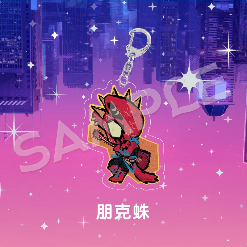 Disney Anime Spider-Man Across The Universe Punk Cos Cartoon Gwen Miles Keychain Cute Pendant Kawaii Friend Birthday Gift