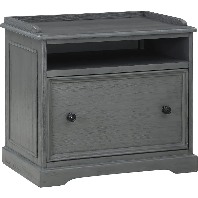 

OSP Home Furnishings Country Meadows Боковой шкаф для документов с верхней полкой, серая посадка