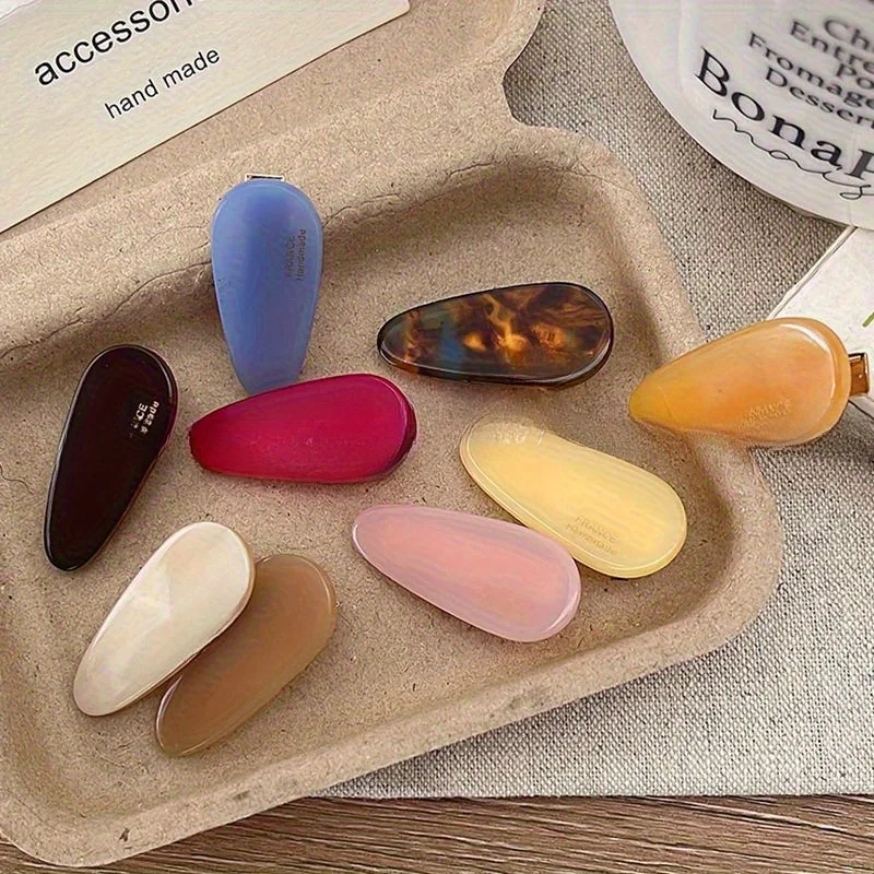 3/6pcspcsNew primavera e verão gota de água pequeno grampo de cabelo clipe de borda, clipe lateral, feminino high-end duckbill clip headwear