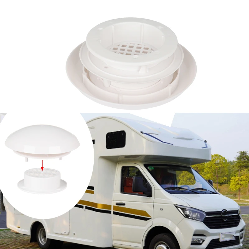 

Caravan Plastic Circular Mushroom Roof Vent Cap Replacement-Caravan Motorhome Camper Accessories White Round RV Roof Vent Cover
