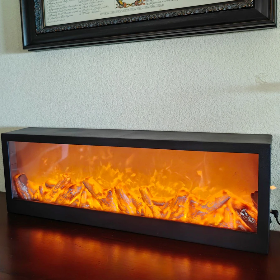 Simulated Fireplaces Flame Lamp Fake Firewood Fireplace European Retro Living Room Decoration Ornaments Light Flame