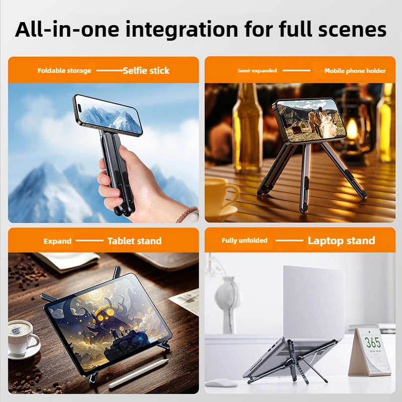 Adjustable Multi-Functional Desktop Laptop Stand Magnetic Tablet & Phone Holder for Ergonomic Viewing And Gaming