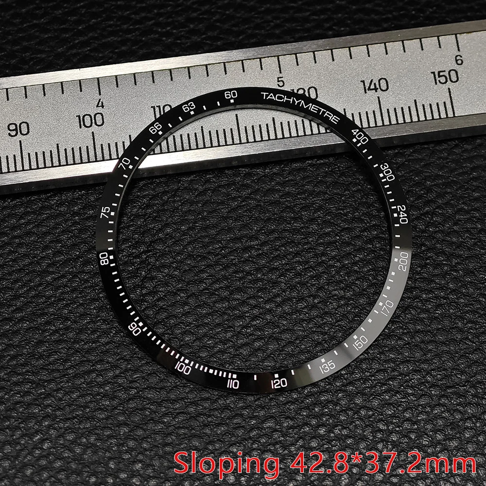 39-42mm datar dan miring tidak bercahaya keramik sisipan Bezel pengganti aksesoris jam tangan kualitas tinggi keramik bezel hitam