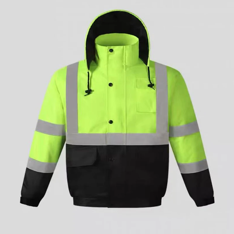 Abbigliamento riflettente invernale in cotone ad alta visibilità gilet riflettente per la sicurezza del traffico stradale abbigliamento da ciclismo riflettente per moto