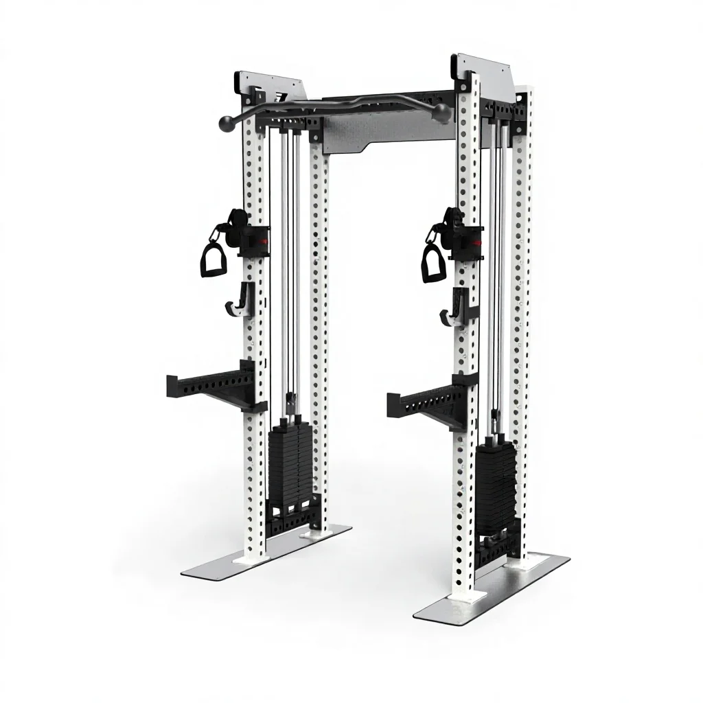 Unisex Metal Comprehensive Trainer Half Frame Barbell & Bench Lifting Rack Multi-Functional Smith Machine for Commercial Use