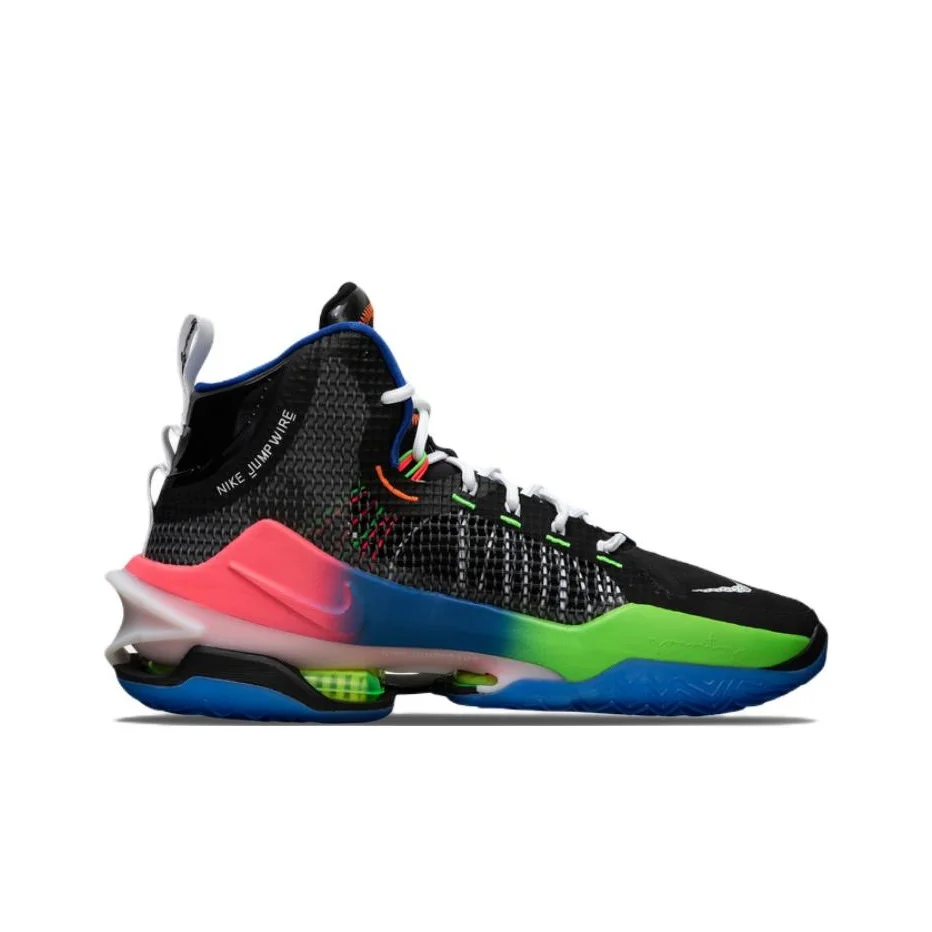 Nike Air Zoom GT Jump Ep Basketball Shoes Men's High Top Black/Racing Pink/Game Royal Blue DX4111-064 view 3