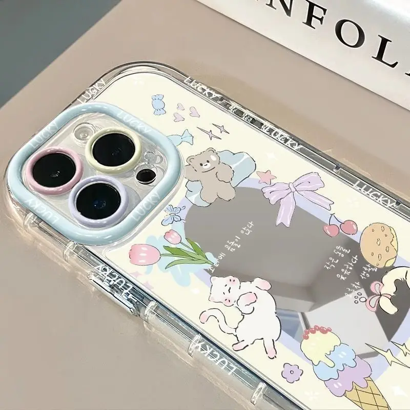 Summer Cat Delicious Candy Mirror Phone Case For iPhone 17 AIR 16 15 14 13 12 11 PRO MAX 7 8 PLUS Anti Drop Dustproof Cover view 3